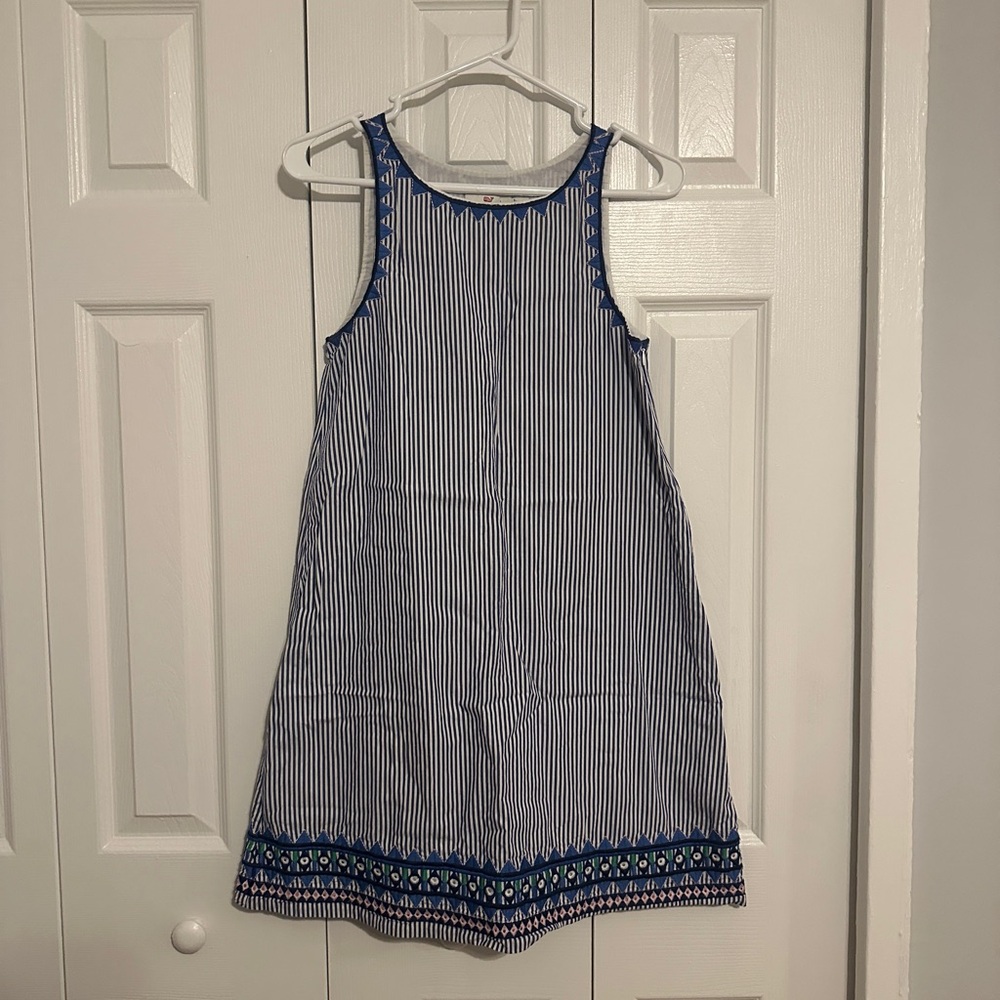 Vineyard Vines Blue and White Embroidered Dress